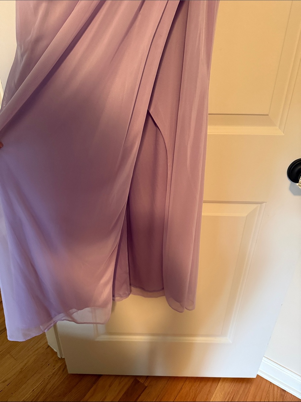 Azazie Deandra Lilac Spaghetti-Strap Gown - Picture 2 of 7